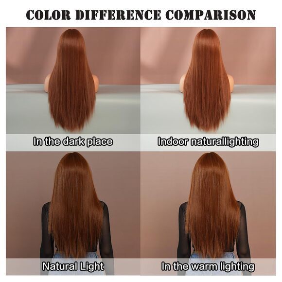 28in Light Brown Wig Natural Heat-Resistant Fiber Synthetic Wigs - Picture 3 of 3